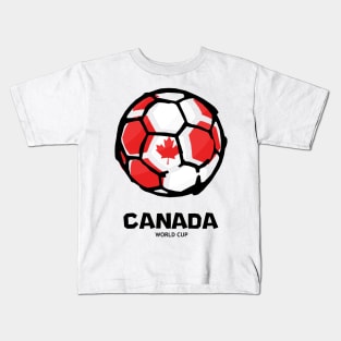 Canada Football Country Flag Kids T-Shirt